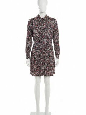 Veronica Beard Floral Long-Sleeve Button-Down Shirtdress